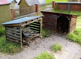 2x Wooden shed 1:160 (kit)