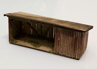 Wooden shed - brown 1:160